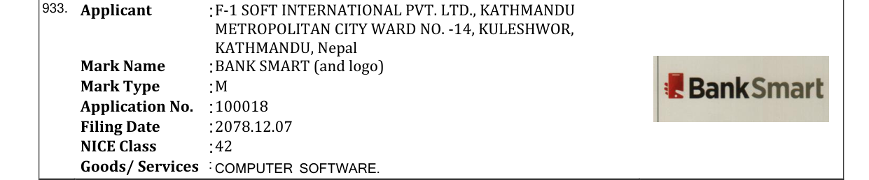 Original bulletin entry for BANK SMART (and logo)