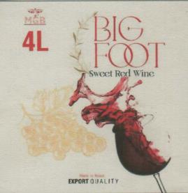 BIG FOOT SWEET RED WINE 4L (and logo) trademark logo
