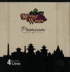 DIVINE WINES PREMIUM WHITE 4 LITRES (and logo) trademark logo