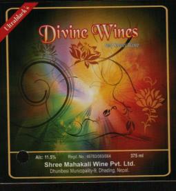 ULTRA BLACK'S DIVINE WINES RED SWEET WINE 375ML (and logo) trademark logo