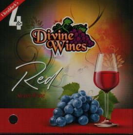 ULTRABLACK'S DIVINE WINES RED SWEET WINE 4 LITRES (and logo) trademark logo
