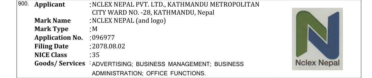 Original bulletin entry for NCLEX NEPAL (and logo)