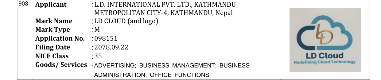 Original bulletin entry for LD CLOUD (and logo)