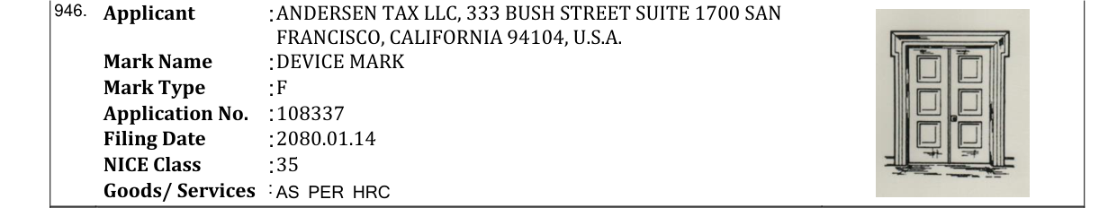 Original bulletin entry for DEVICE MARK