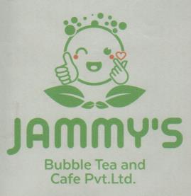 JAMMY'S BUBBLE TEA AND CAFE PVT. LTD. (and logo) trademark logo