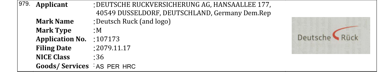 Original bulletin entry for Deutsch Ruck (and logo)
