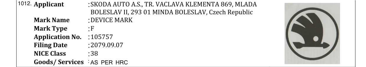 Original bulletin entry for DEVICE MARK