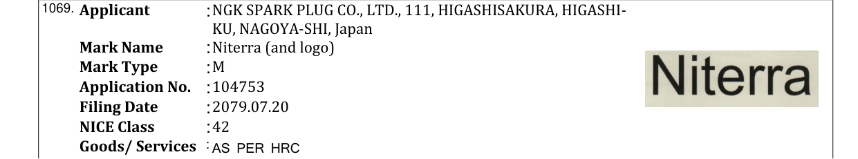 Original bulletin entry for Niterra (and logo)