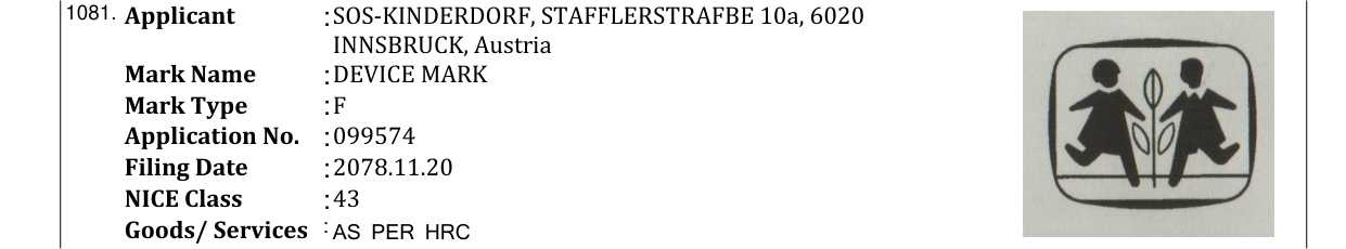 Original bulletin entry for DEVICE MARK