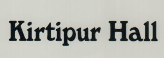 KIRTIPUR HALL (and logo) trademark logo