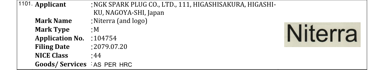 Original bulletin entry for Niterra (and logo)