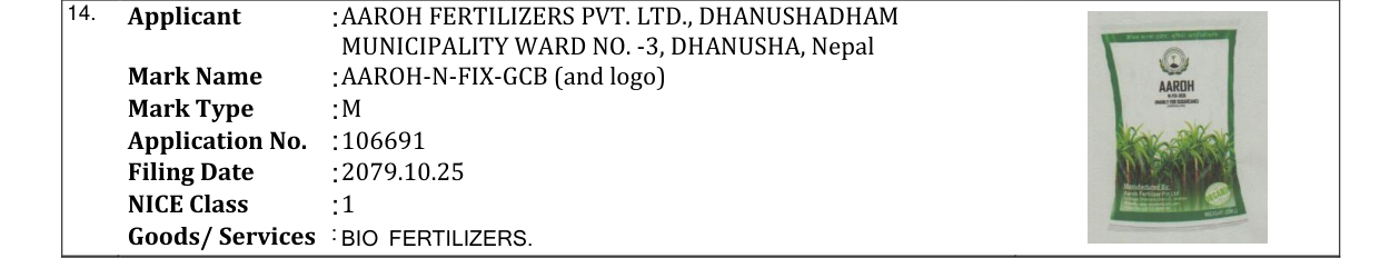 Original bulletin entry for AAROH-N-FIX-GCB (and logo)