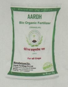 AAROH BIO ORGANIC FERTILIZER (and logo) trademark logo