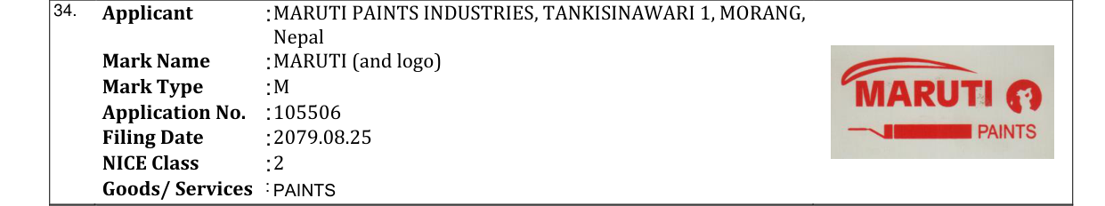 Original bulletin entry for MARUTI (and logo)