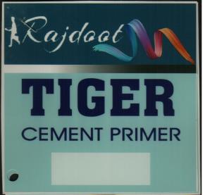 RAJDOOT TIGER CEMENT PRIMER (and logo) trademark logo
