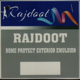 RAJDOOT HOME PROTECT EXTERIOR EMULSION (and logo) trademark logo