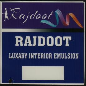 RAJDOOT LUXARY INTERIOR EMULSION (and logo) trademark logo