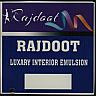RAJDOOT LUXARY INTERIOR EMULSION (and logo) trademark logo