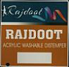 RAJDOOT ACRYLIC WASHABLE DISTEMPER (and logo) trademark logo