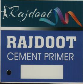 RAJDOOT CEMENT PRIMER (and logo) trademark logo