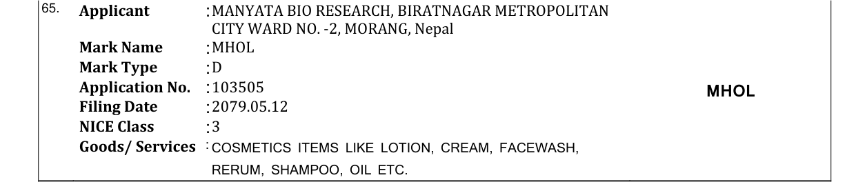 Original bulletin entry for MHOL