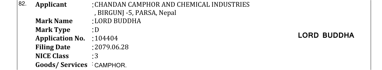 Original bulletin entry for LORD BUDDHA