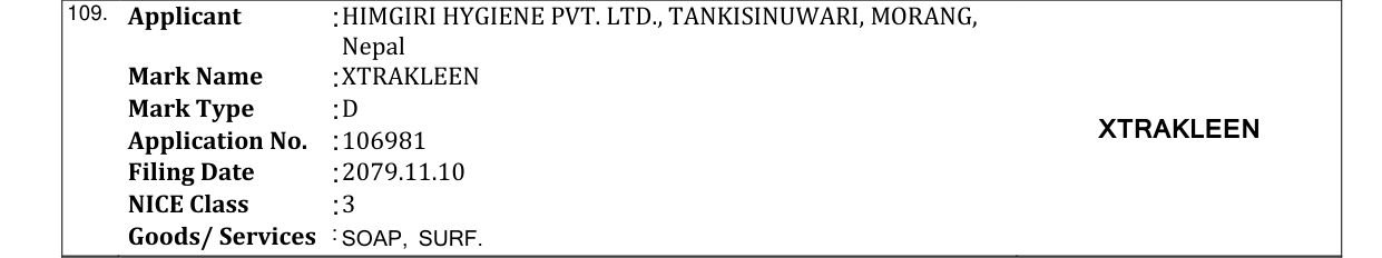 Original bulletin entry for XTRAKLEEN