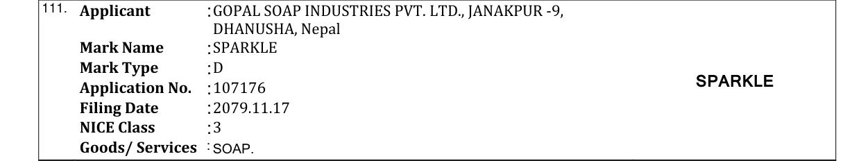 Original bulletin entry for SPARKLE