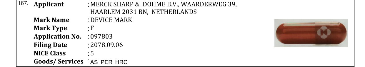 Original bulletin entry for DEVICE MARK