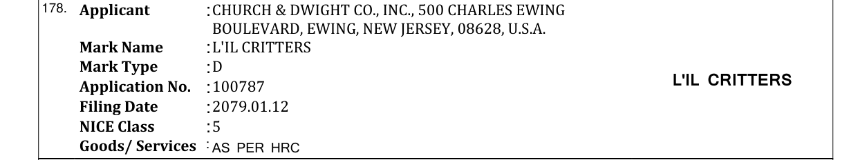Original bulletin entry for L'IL CRITTERS