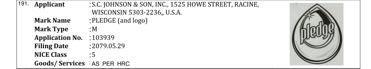Original bulletin entry for PLEDGE (and logo)