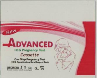 NEW ADVANCED HCG PREGNANCY TEST (and logo) trademark logo