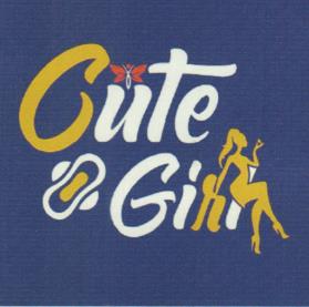CUTE GIRL (and logo) trademark logo