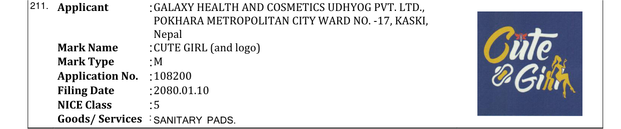 Original bulletin entry for CUTE GIRL (and logo)
