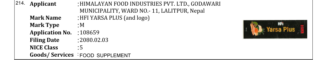 Original bulletin entry for HFI YARSA PLUS (and logo)