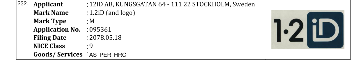 Original bulletin entry for 1.2iD (and logo)