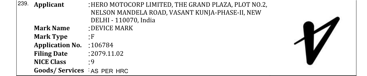 Original bulletin entry for DEVICE MARK