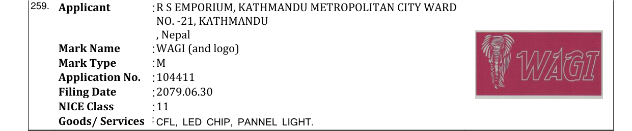 Original bulletin entry for WAGI (and logo)