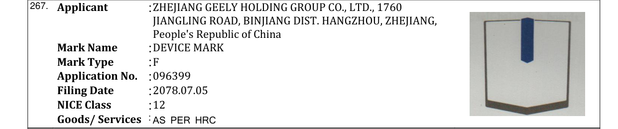 Original bulletin entry for DEVICE MARK
