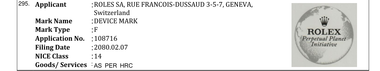 Original bulletin entry for DEVICE MARK