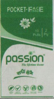 PASSION POCKET FACE TISSUE (and logo) trademark logo
