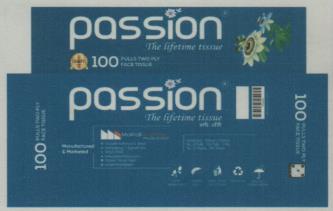 PASSION MINI FACE TISSUE (and logo) trademark logo