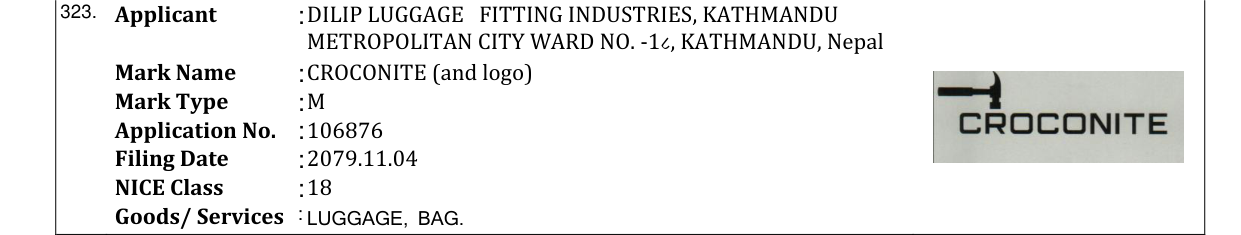Original bulletin entry for CROCONITE (and logo)
