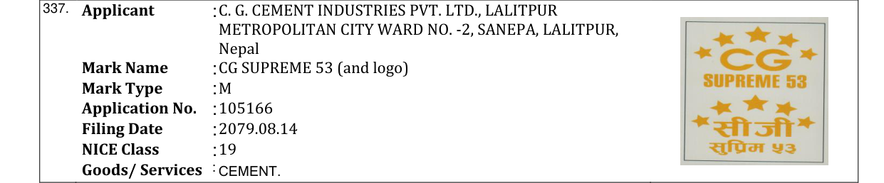 Original bulletin entry for CG SUPREME 53 (and logo)