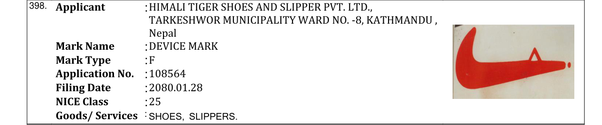 Original bulletin entry for DEVICE MARK