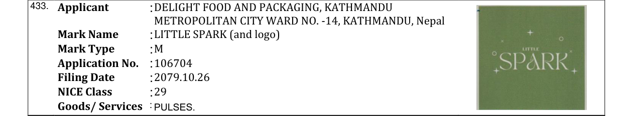 Original bulletin entry for LITTLE SPARK (and logo)