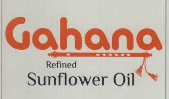 GAHANA REFINED SUNFLOWER OIL (and logo) trademark logo