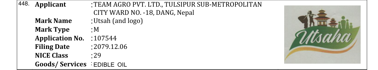 Original bulletin entry for Utsah (and logo)