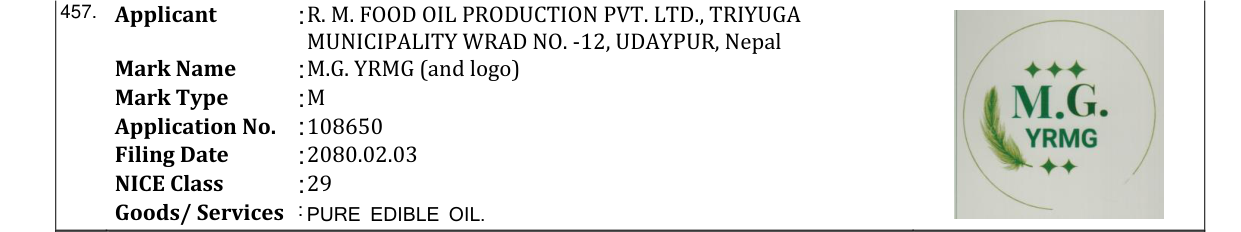 Original bulletin entry for M.G. YRMG (and logo)