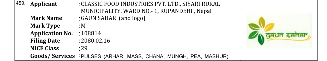 Original bulletin entry for GAUN SAHAR (and logo)